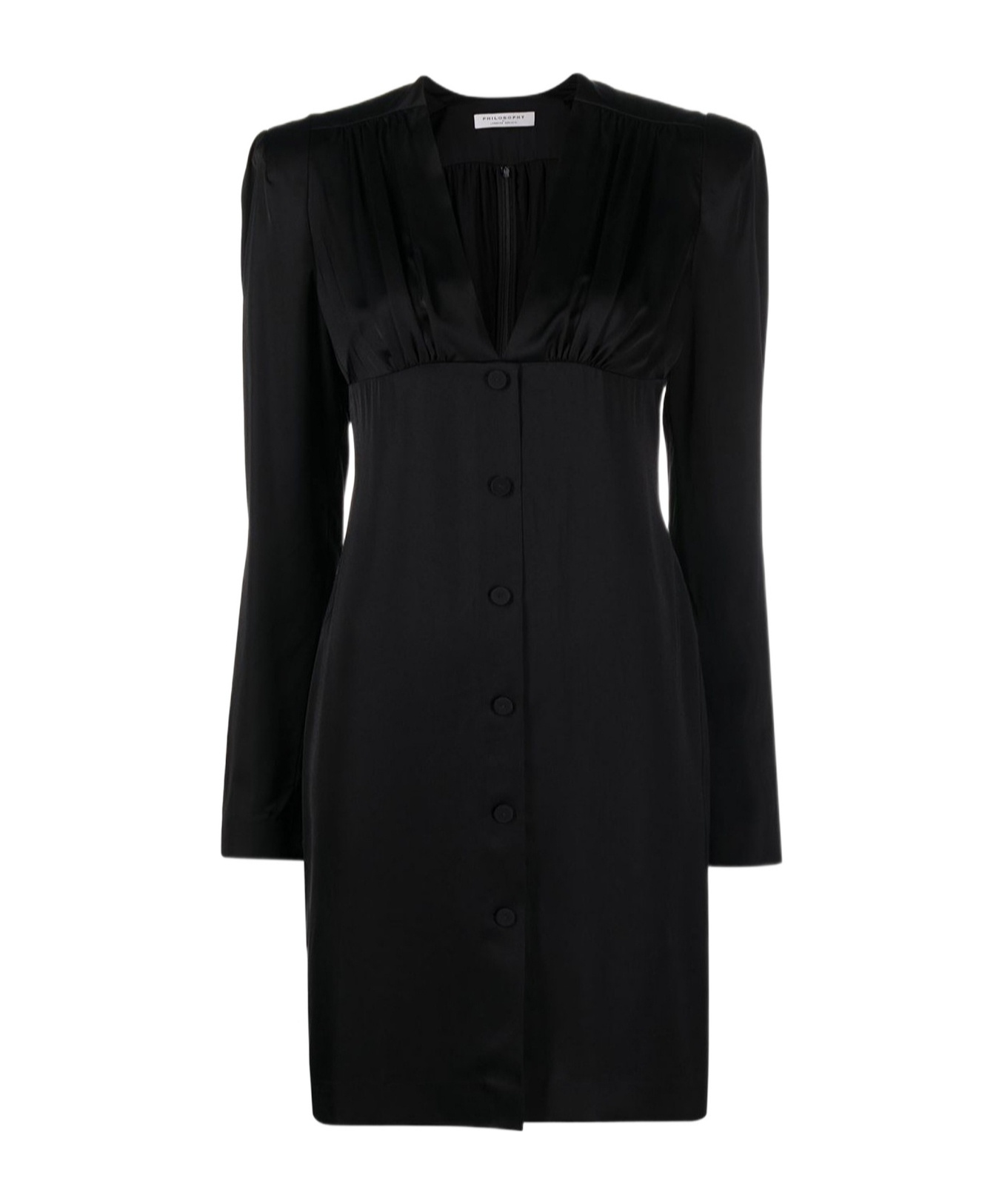 Philosophy Di Lorenzo Serafini Woman Short Dress Midnight Blue Size 4 Viscose In Black