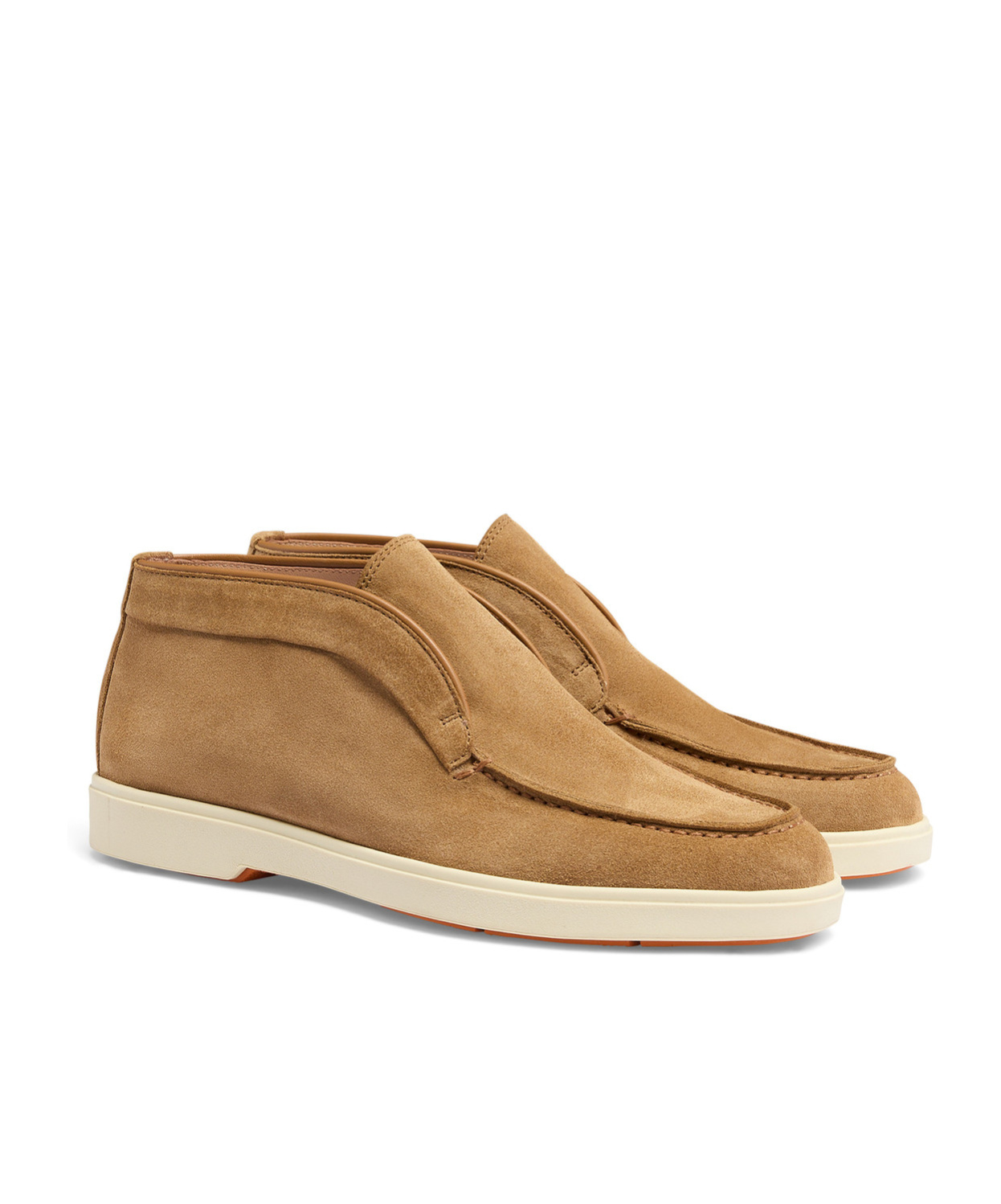 Santoni Round Head Desert Boots In Brown