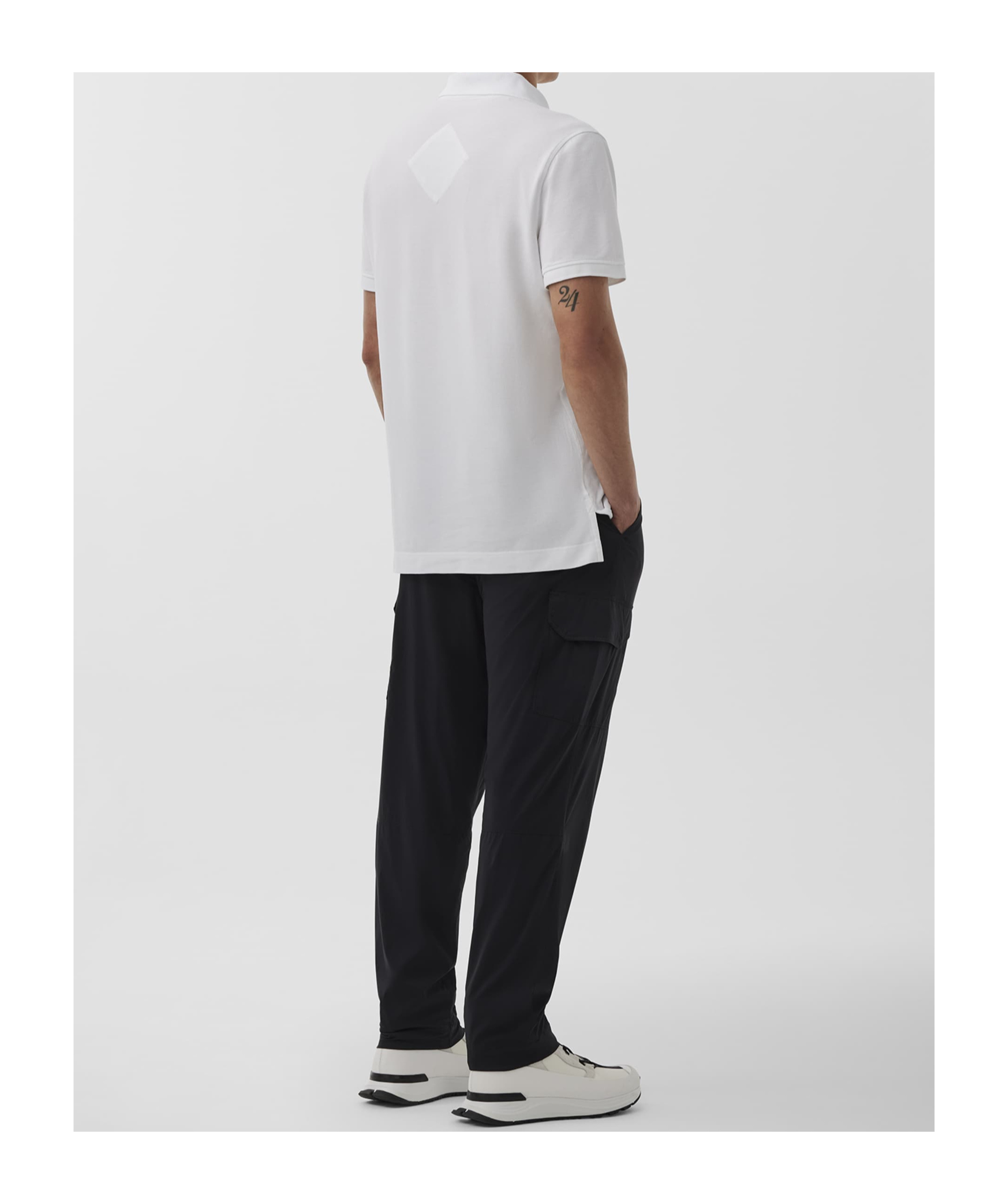 Canada Goose White Short-sleeve Polo Shirt With Traditional Collar In White