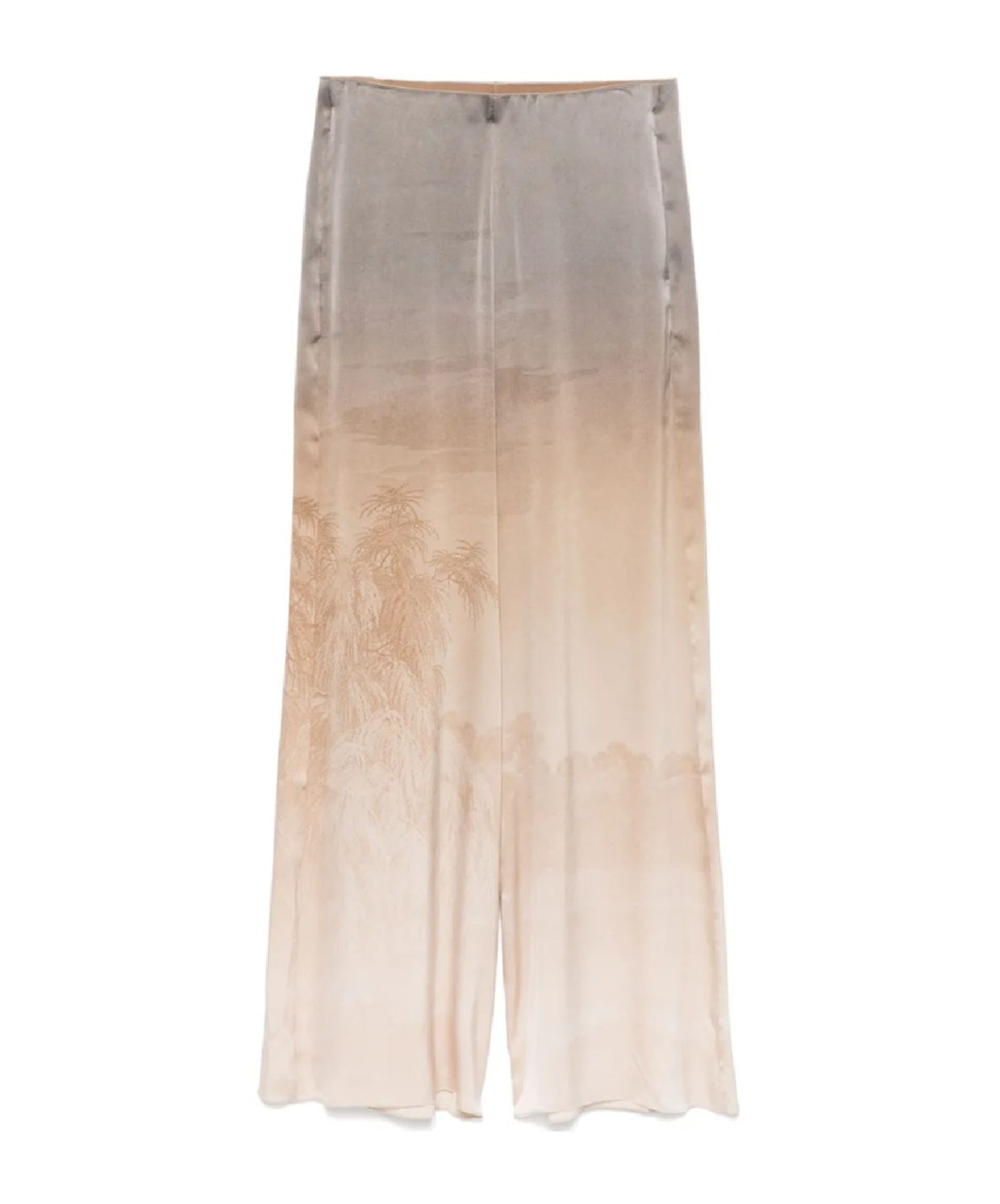Pierre-louis Mascia Wide-leg Gradient Trousers With Landscape Print In Brown