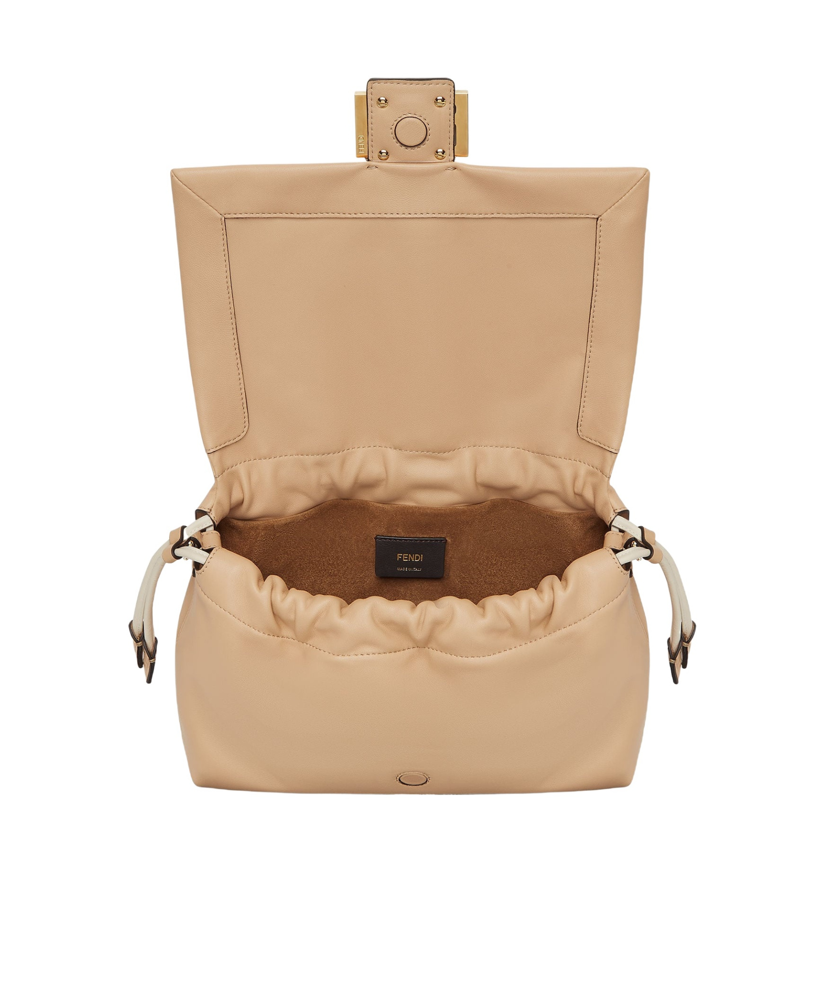 Shop Fendi Pale Pink Nappa Leather Bag In Nude