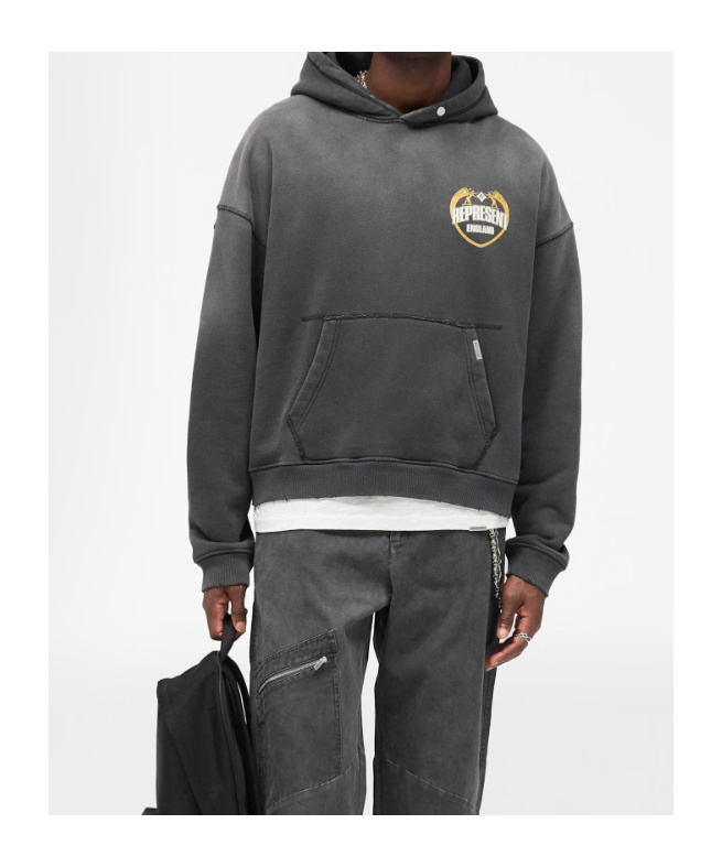 Represent Logo-embroidered Hoodie In Multi