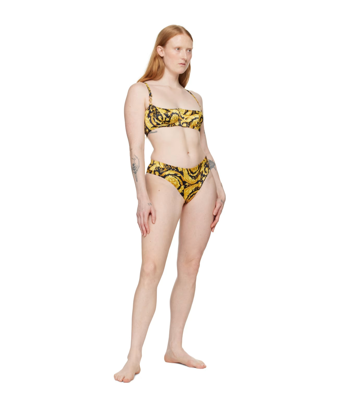 Versace Barocco-print Balconette Bra In Multicolor