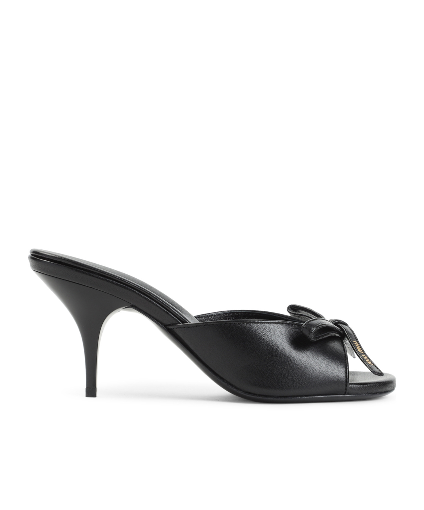Miu Miu 70mm Leather Heeled Sandals In Black