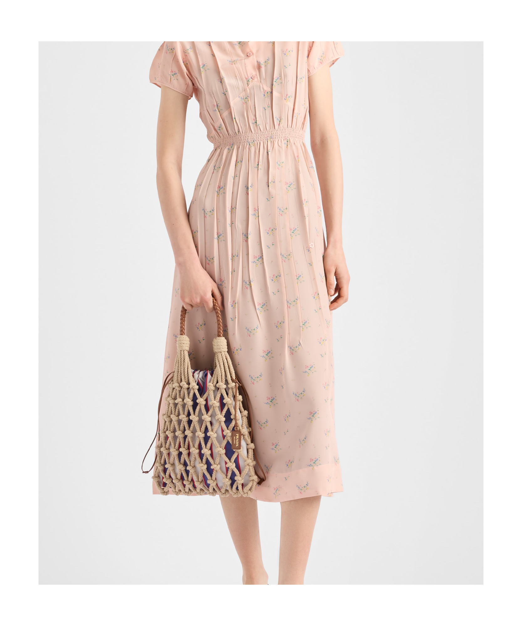 Prada Noué Medium Cotton Macramé Bag