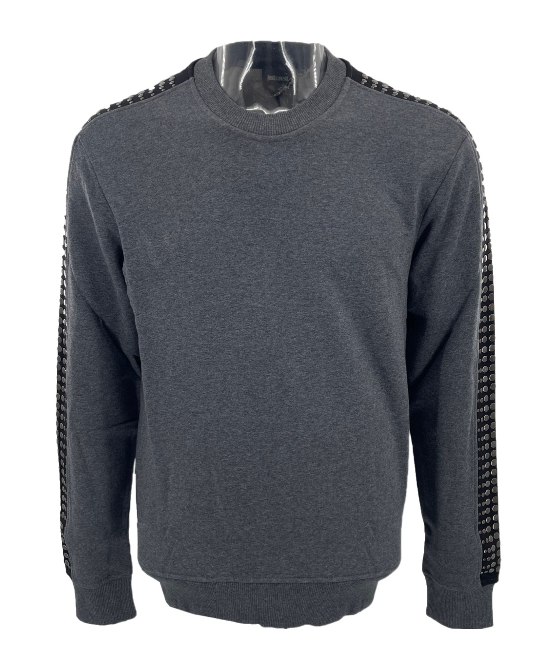 Just Cavalli Round-collar Long-sleeve Hoodie In Black