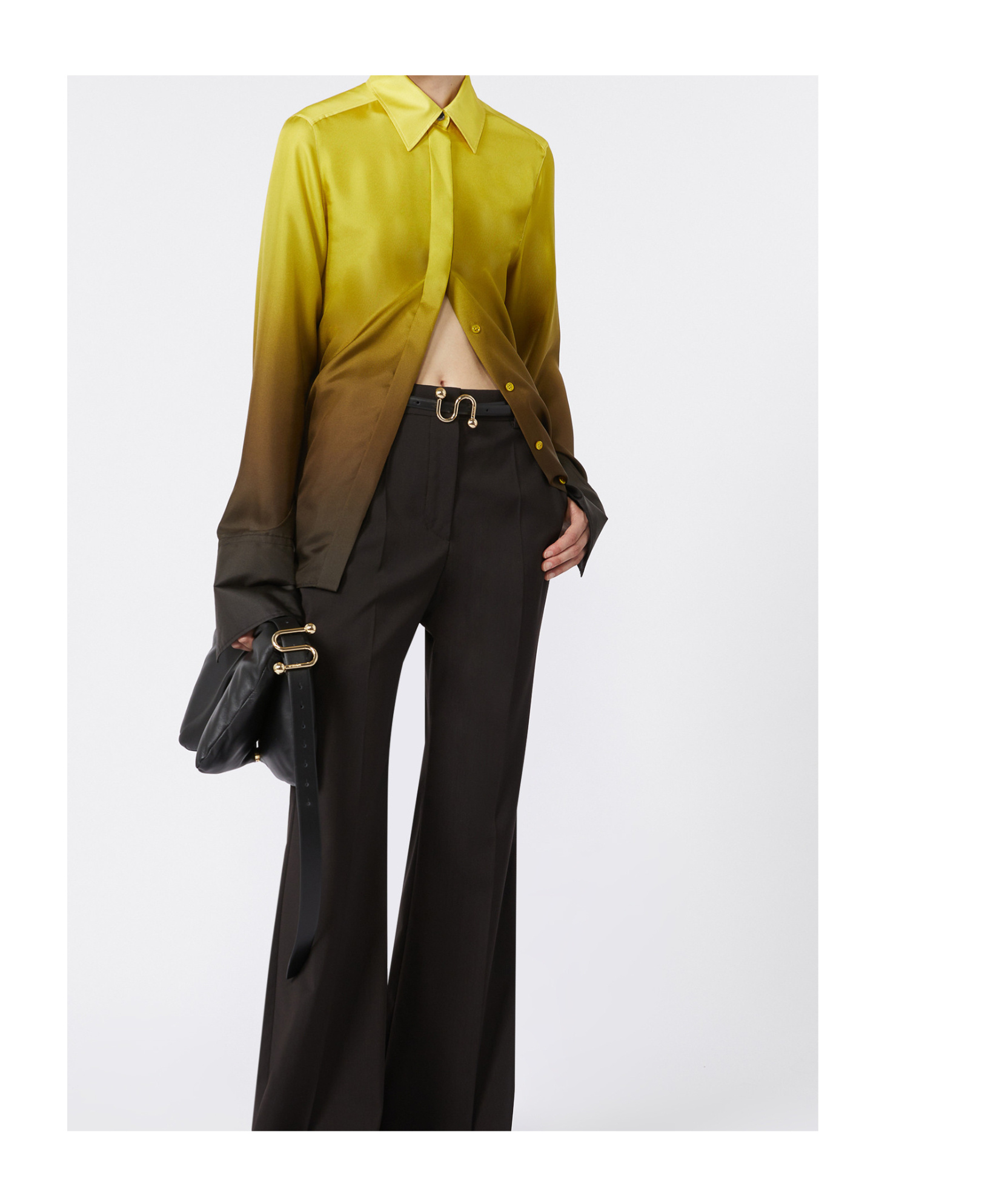 Sportmax Slim-fit Dégradé Shirt In Yellow