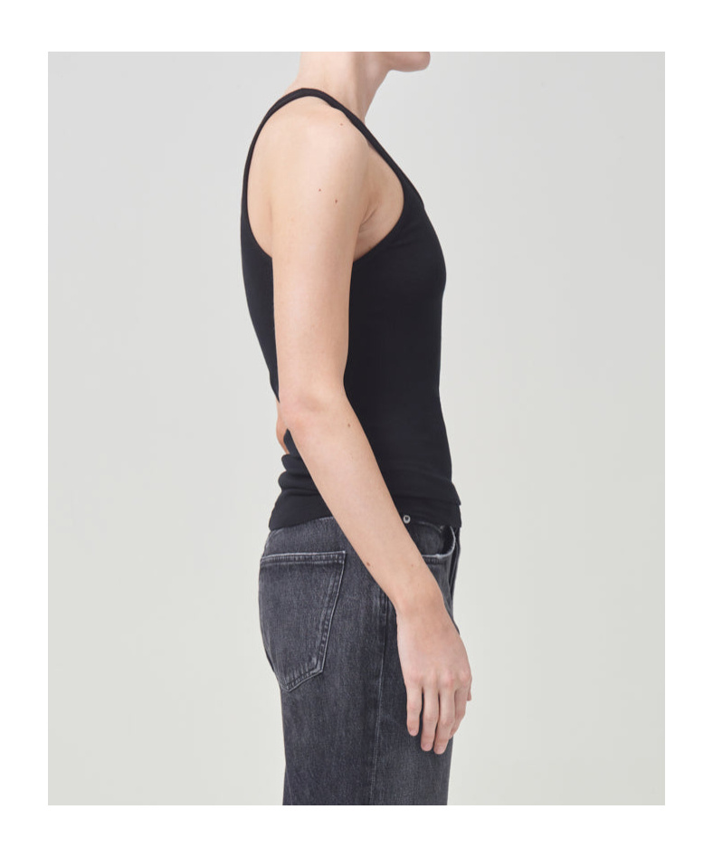 Agolde Sleeveless Knitted Top In Black