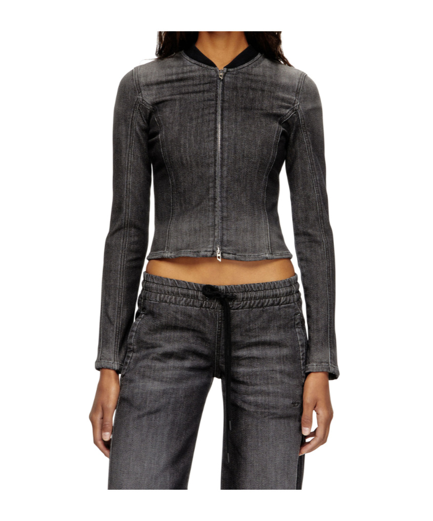Diesel De-gary-d Zip-front Jacket In Black