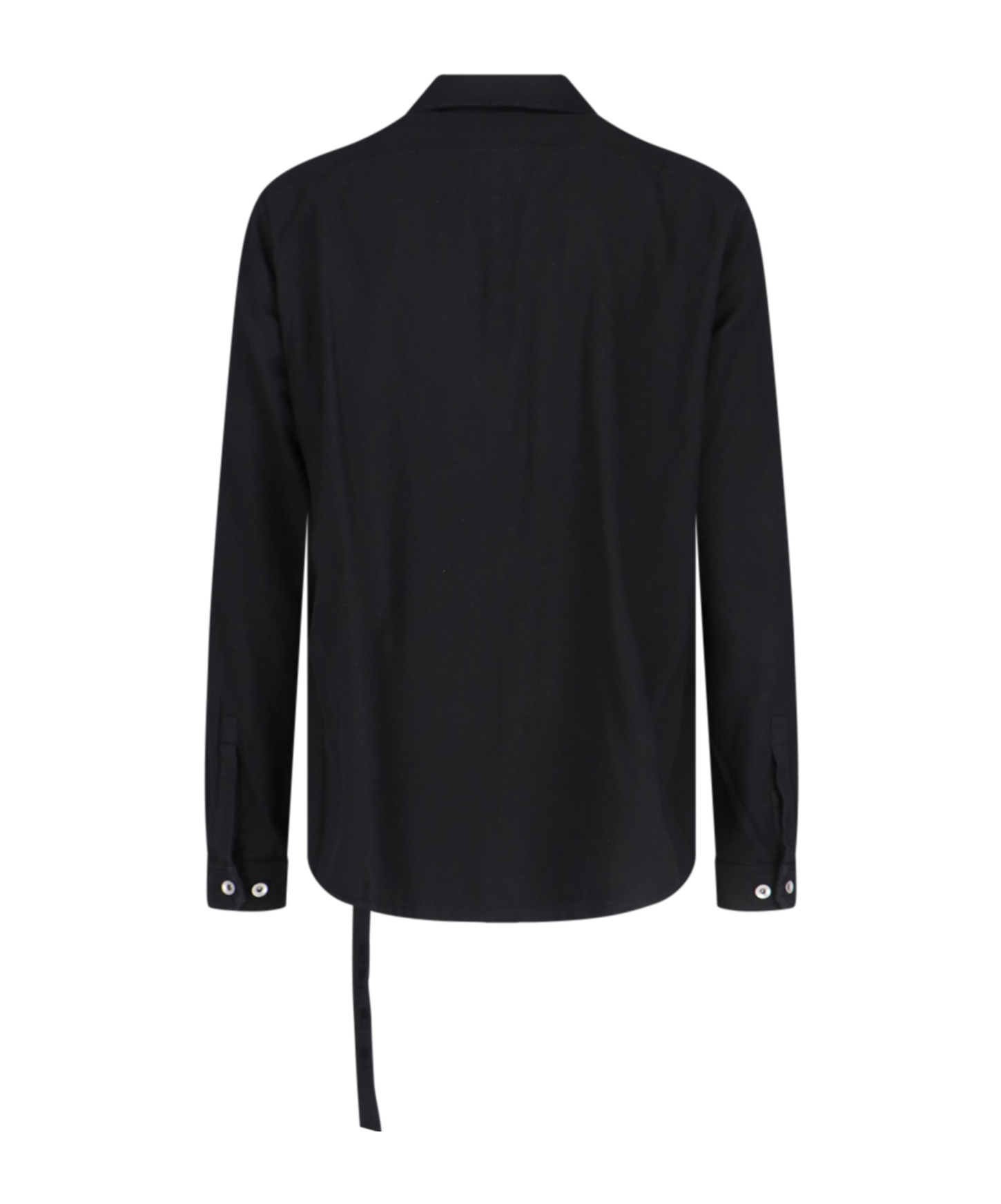 Rick Owens Drkshdw Drawstring Button-up Overshirt In Black