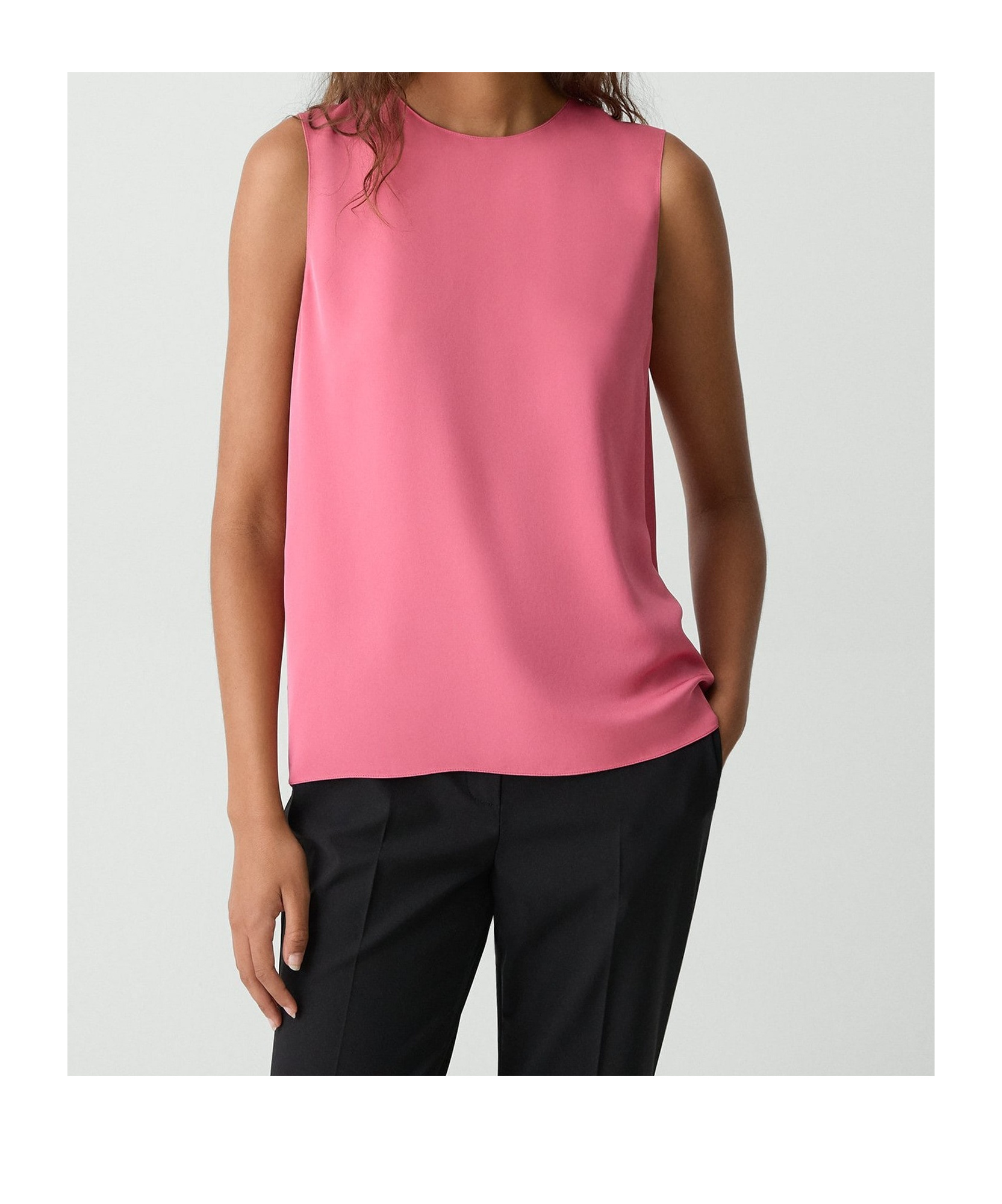 Theory Shell Top In Silk Georgette In Pink