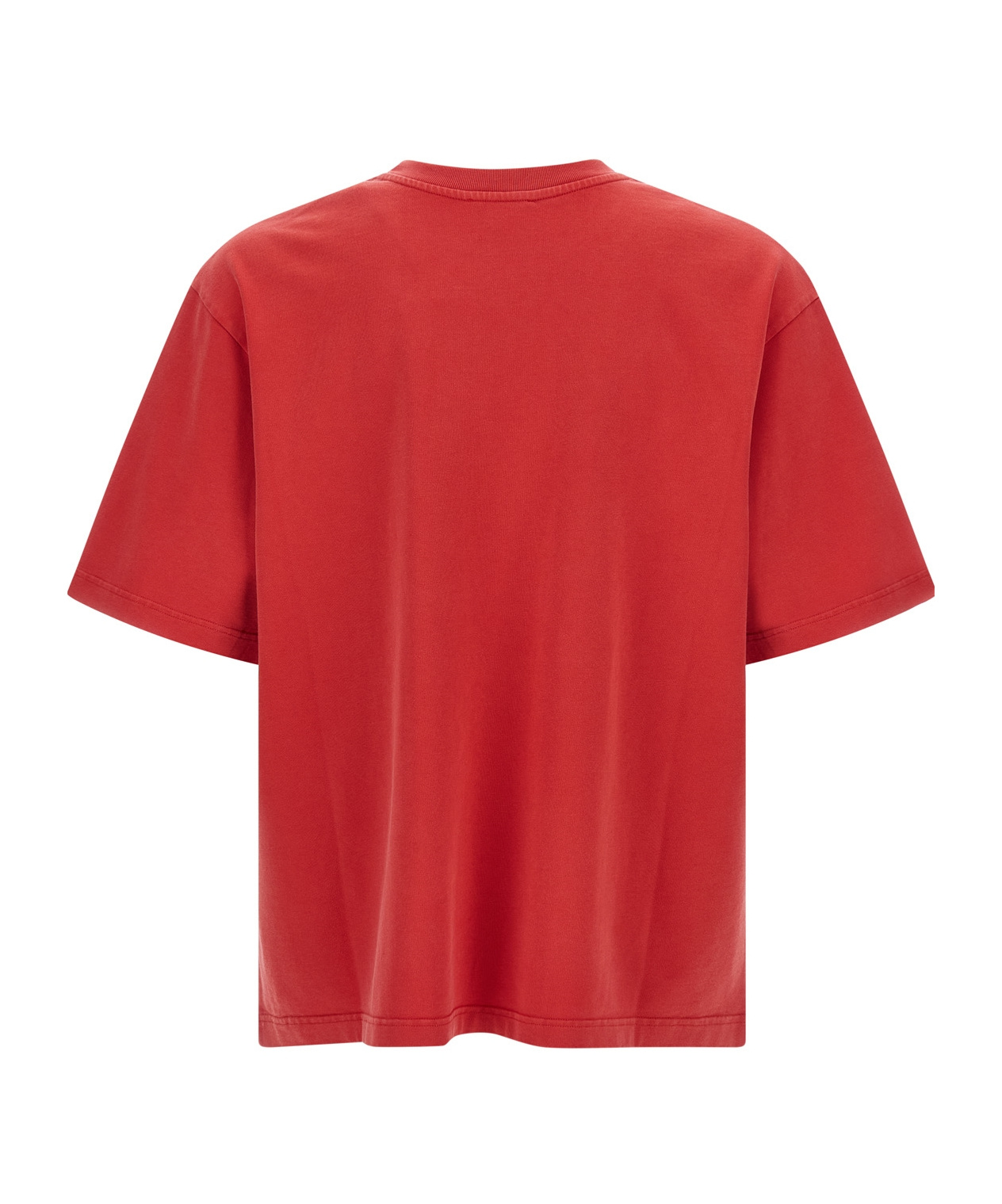 Casablanca Oversized Red Cotton T-shirt With Graphic Front Print In Red