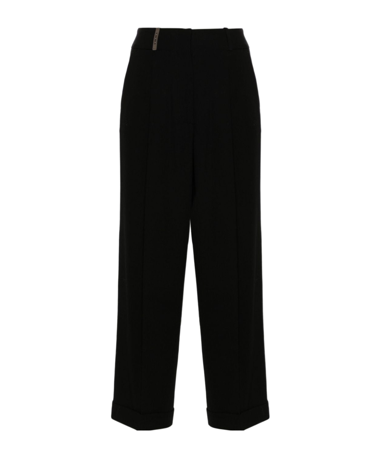 Peserico Pleated Straight Trousers In Black