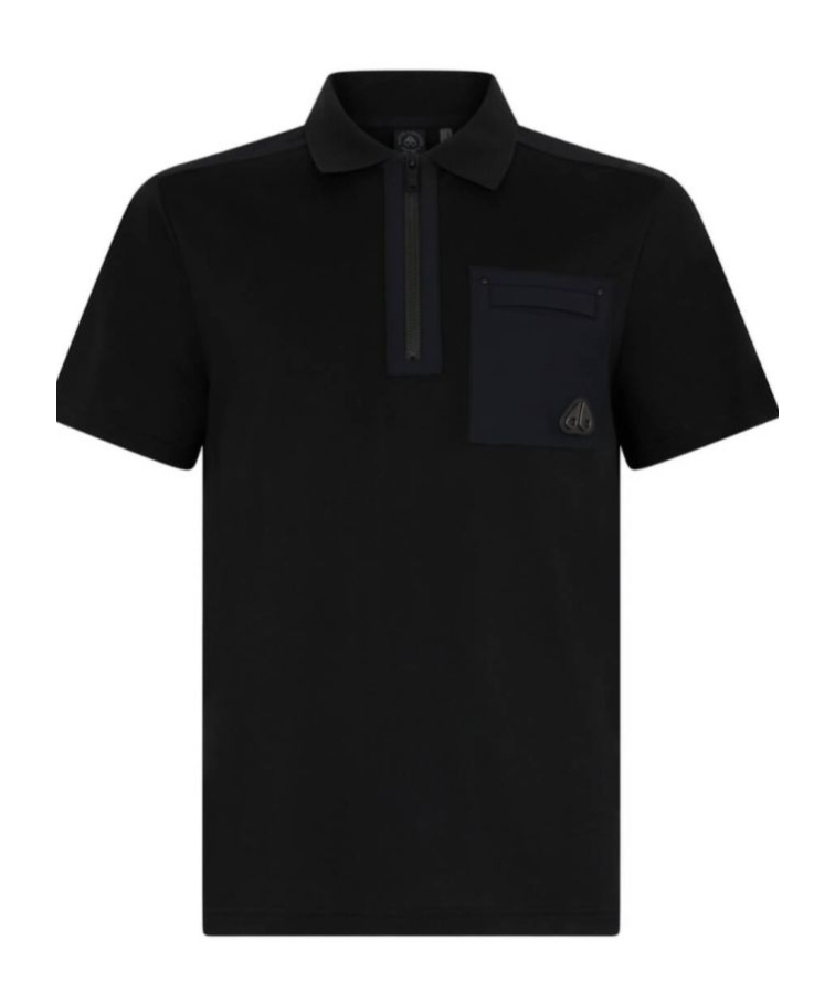 Moose Knuckles Short-sleeved Polo Shirt In Black