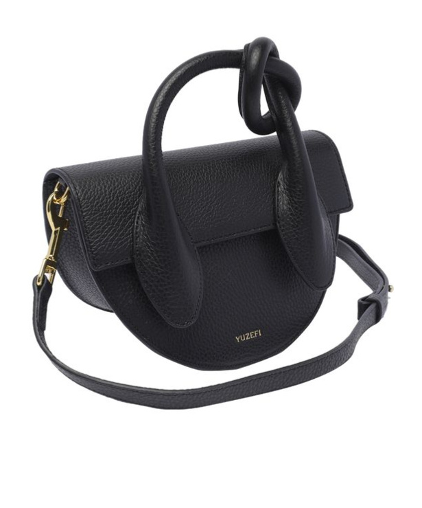Yuzefi Pretzel Crossbody Bag In Black