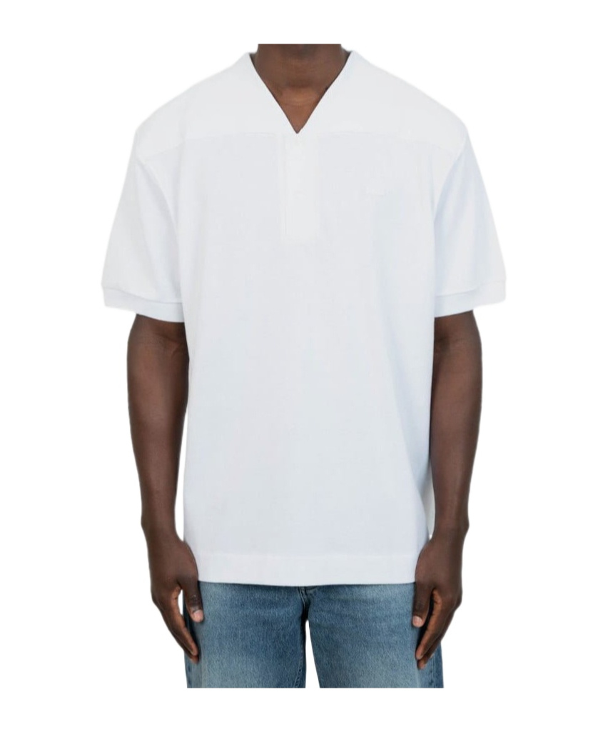 Lacoste Poloshirt Mit V-ausschnitt In White
