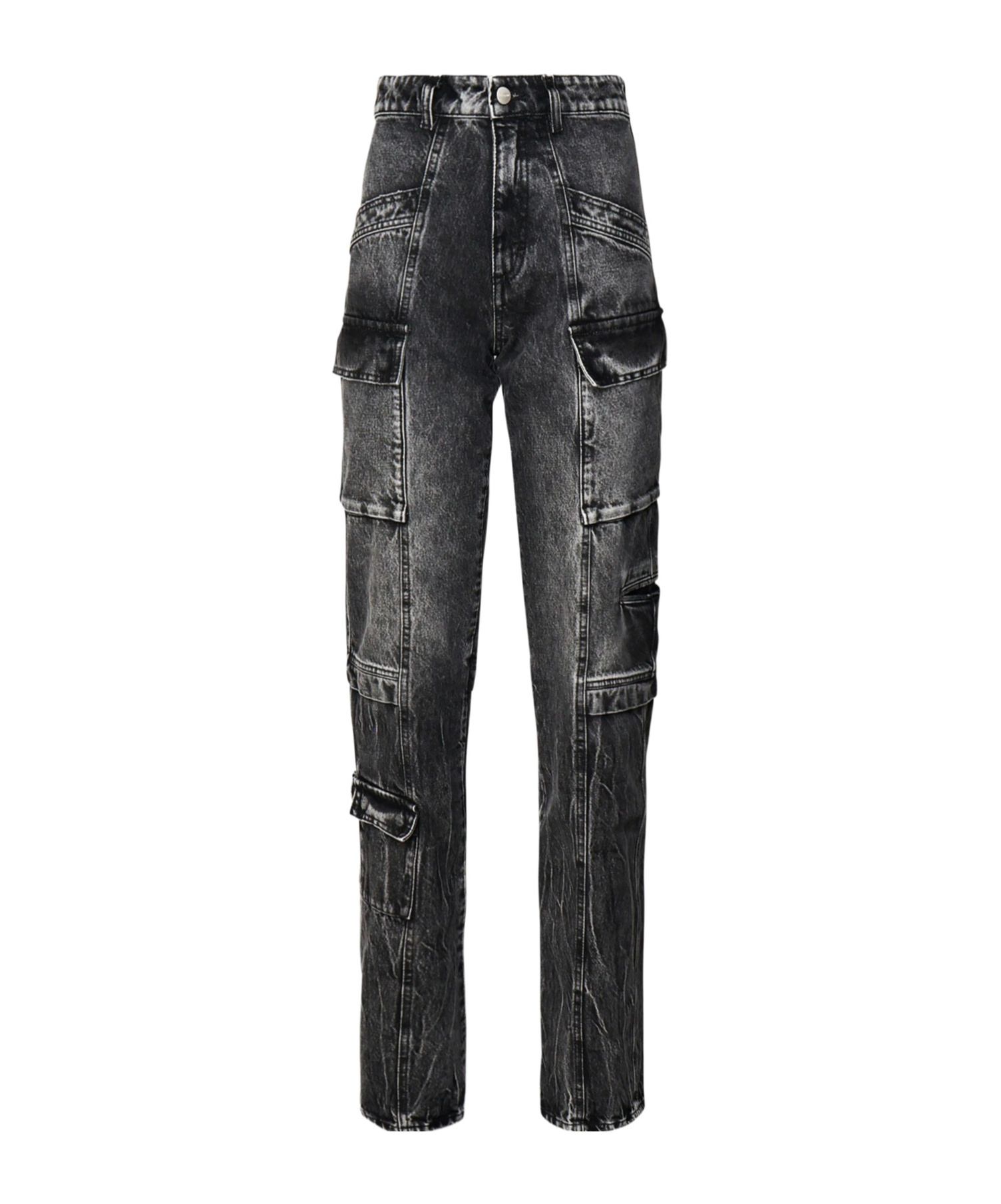 Icon Denim Bianca Aged Effect Slim Fit Jeans With Cargo Pockets