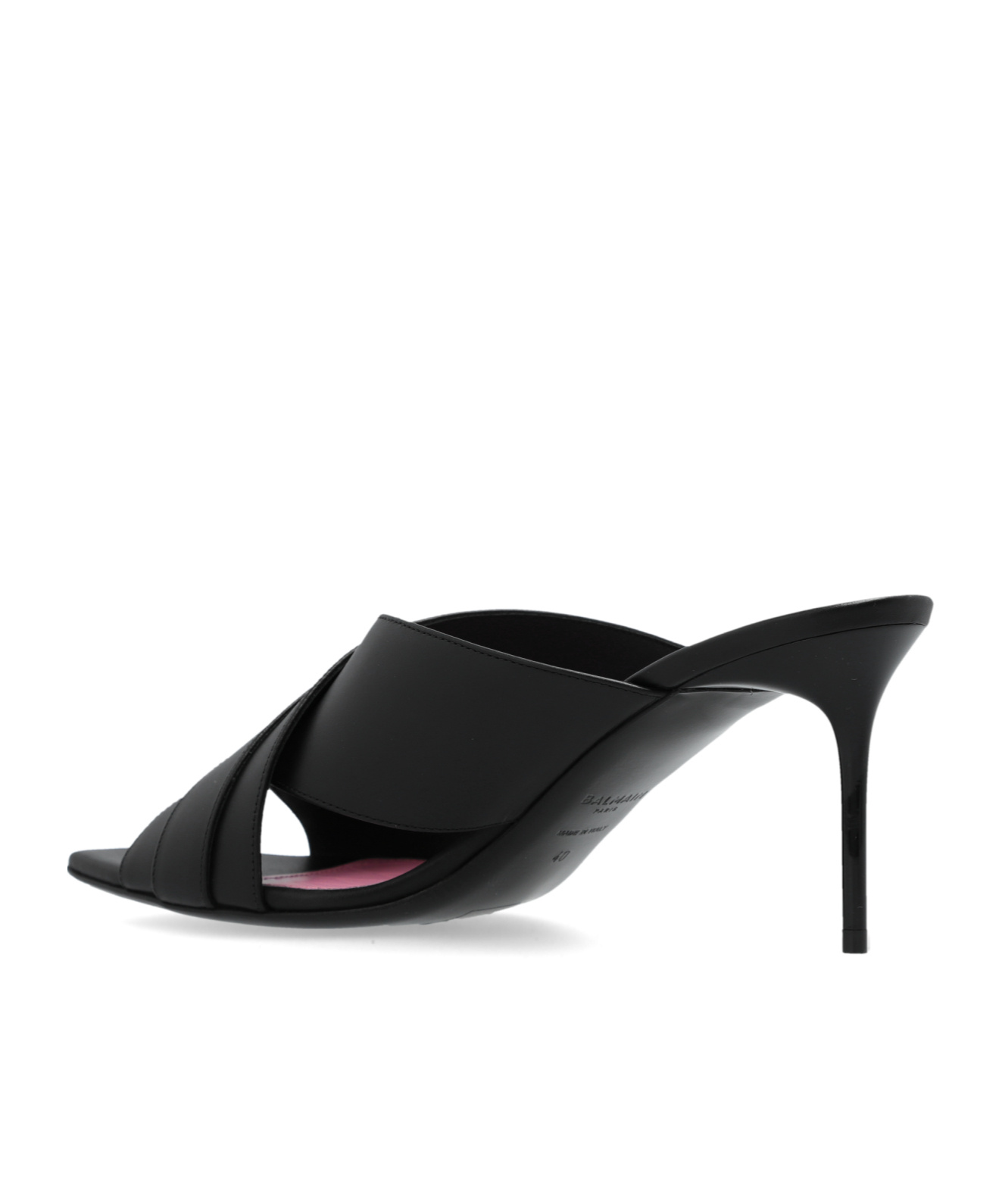 Balmain Crossover 75mm Leather Mules In Black