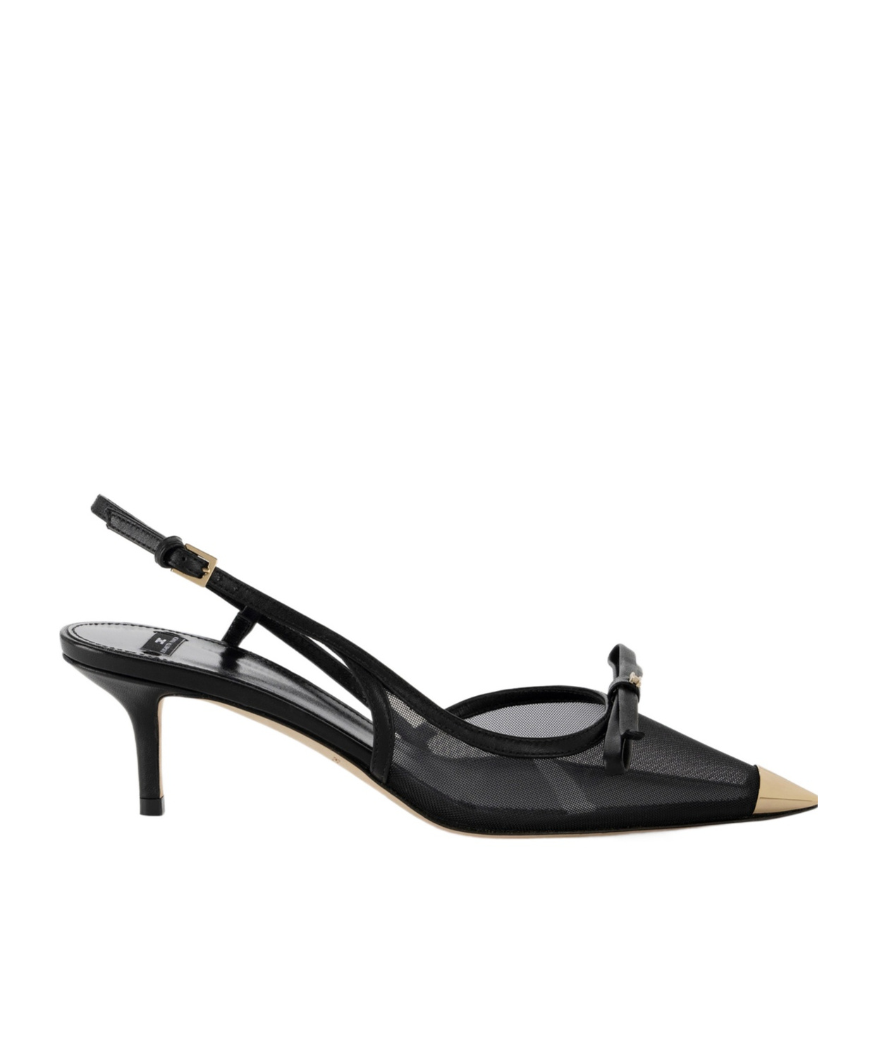 Elisabetta Franchi Black Bow Slingback Heels In Black