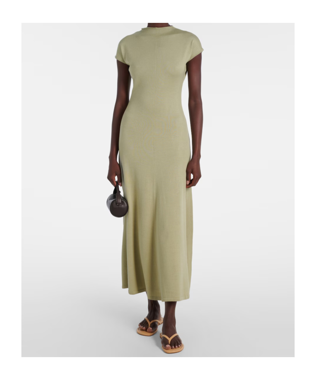 Tove Lenore Knitted Wool And Silk Midi Dress In Brown