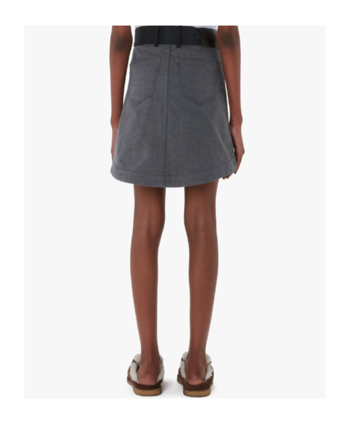Jw Anderson Paneled Mini Denim Skirt In Black