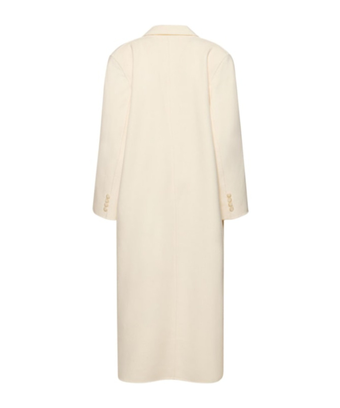 THE FRANKIE SHOP GAIA DOUBLE BREAST WOOL BLEND LONG COAT