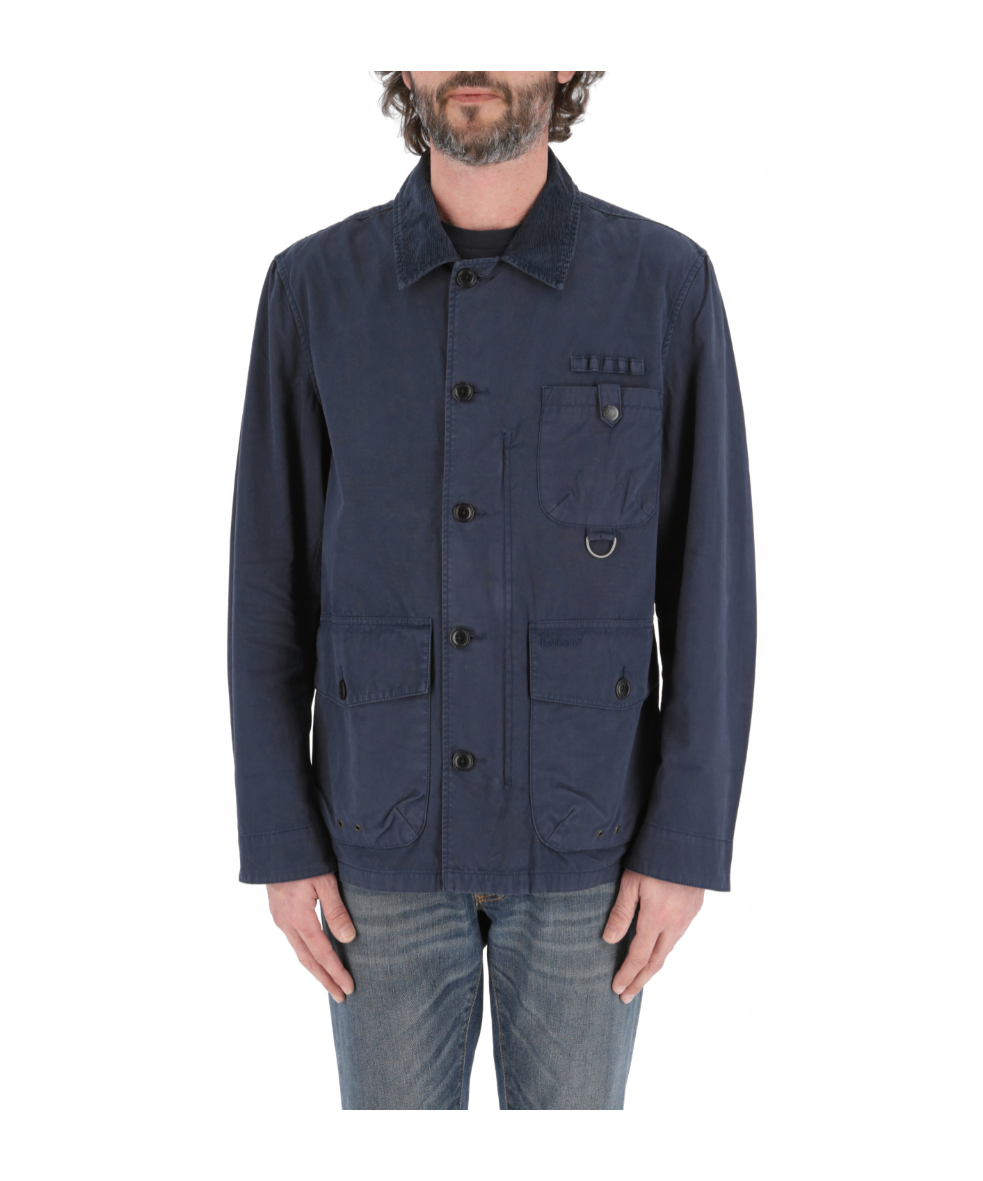 Barbour Pocket Detailed Military Shirt Jacket In Black