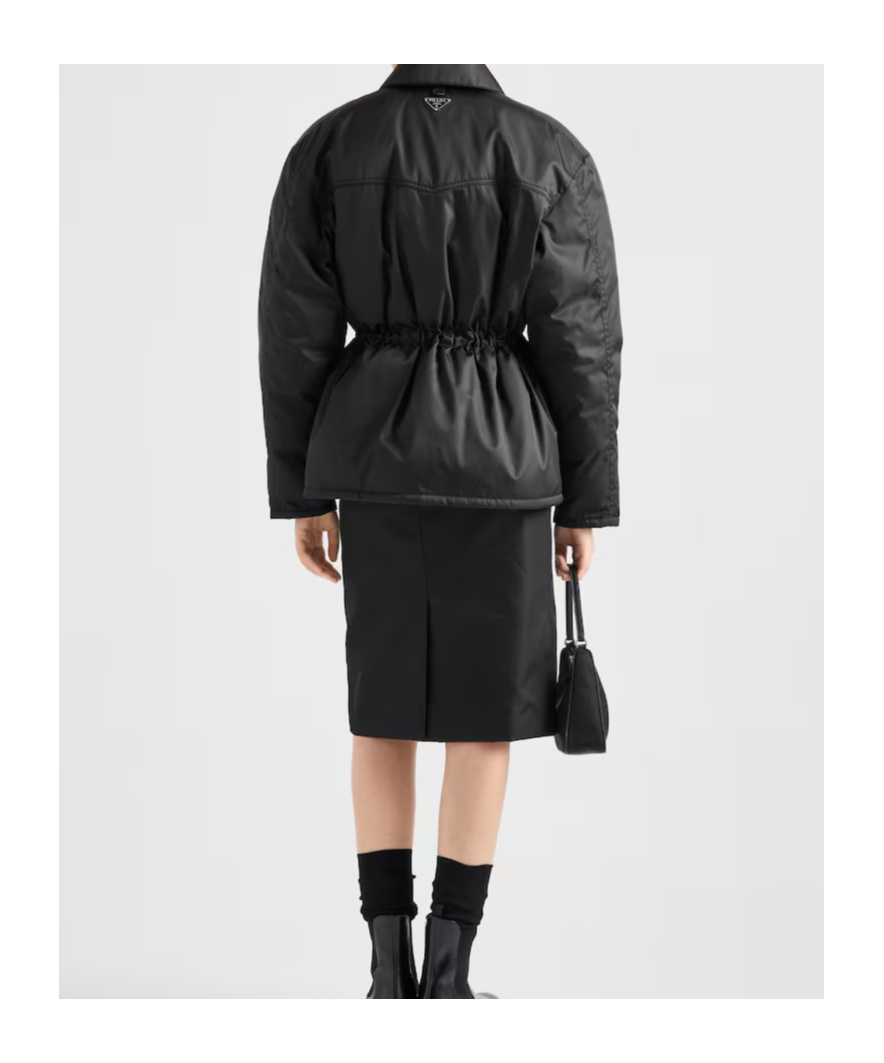 Prada Buttoned Down Jacket In Black