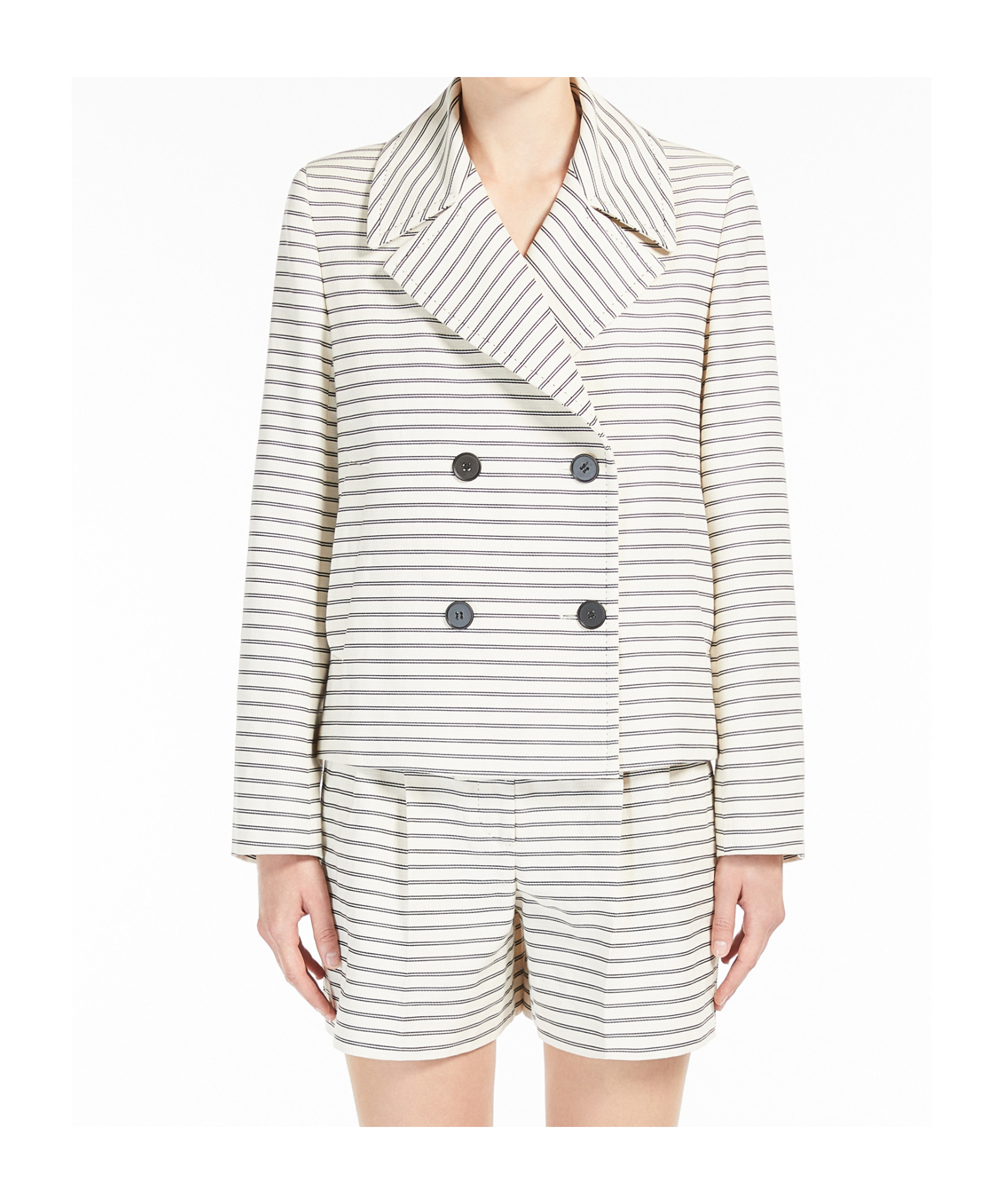 Max Mara Striped Ottoman Bermuda Shorts In White