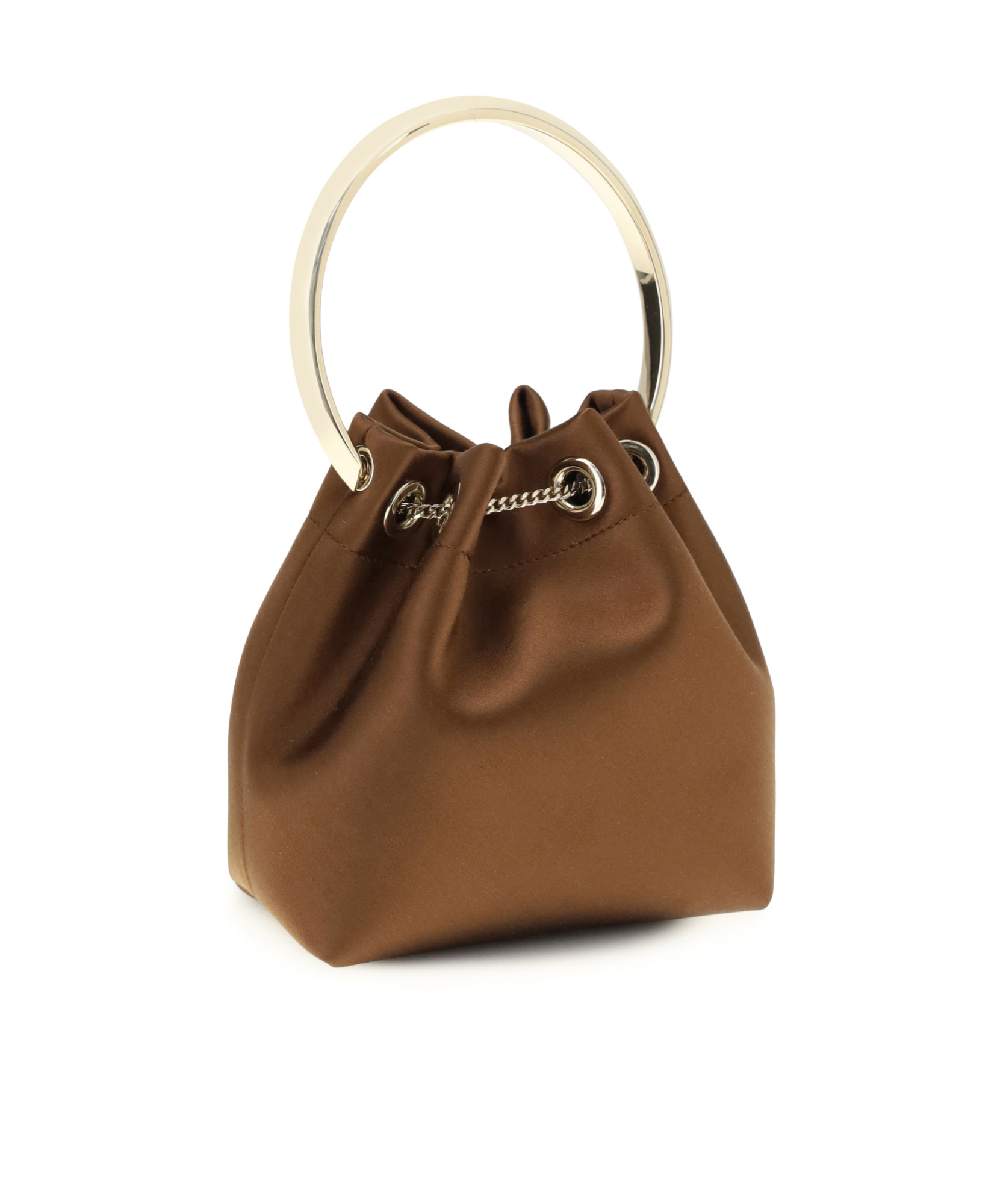 Jimmy Choo Women Bon Bon Leather Bucket Bag In Brown