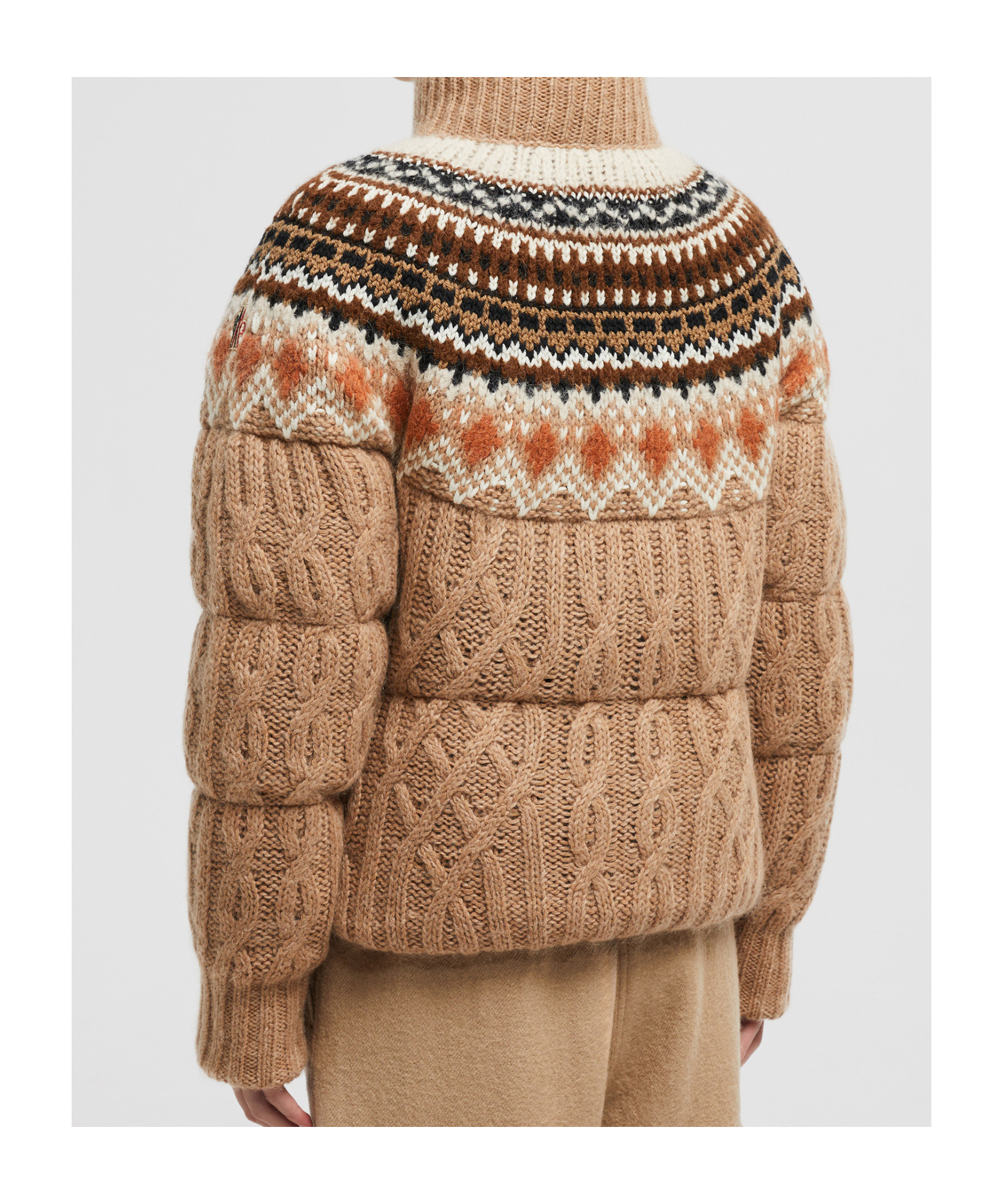 Moncler Wool, Mohair & Alpaca Short Down Jacket Multicolor In Brown