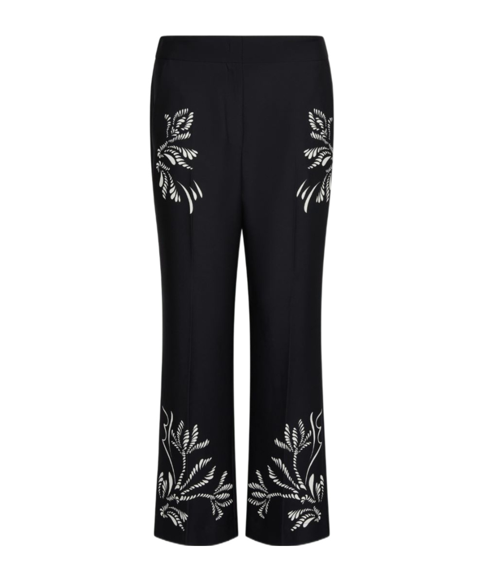 Shop Marella Flared Recycled Satin Trousers In Black
