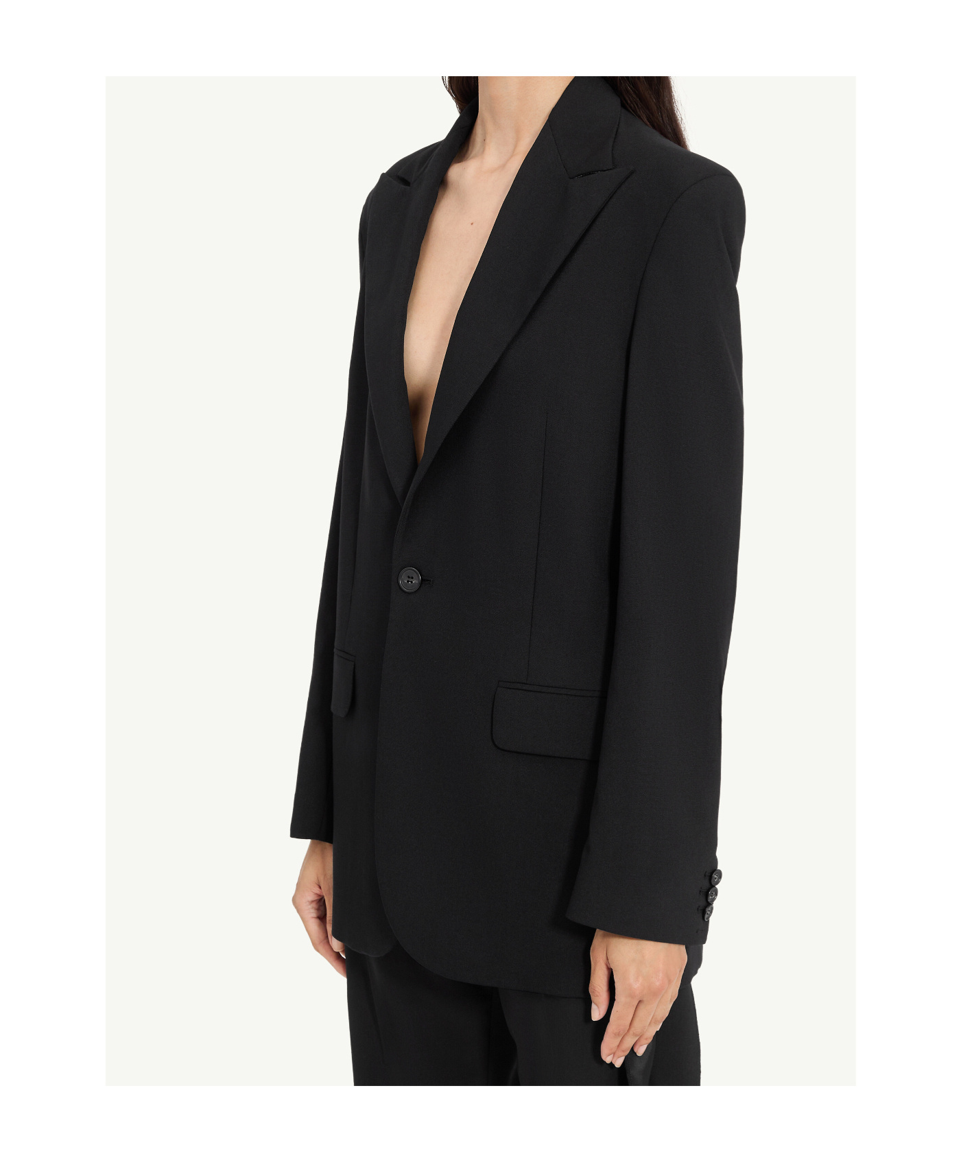 Mm6 Maison Margiela Single-button Tailored Blazer In Black