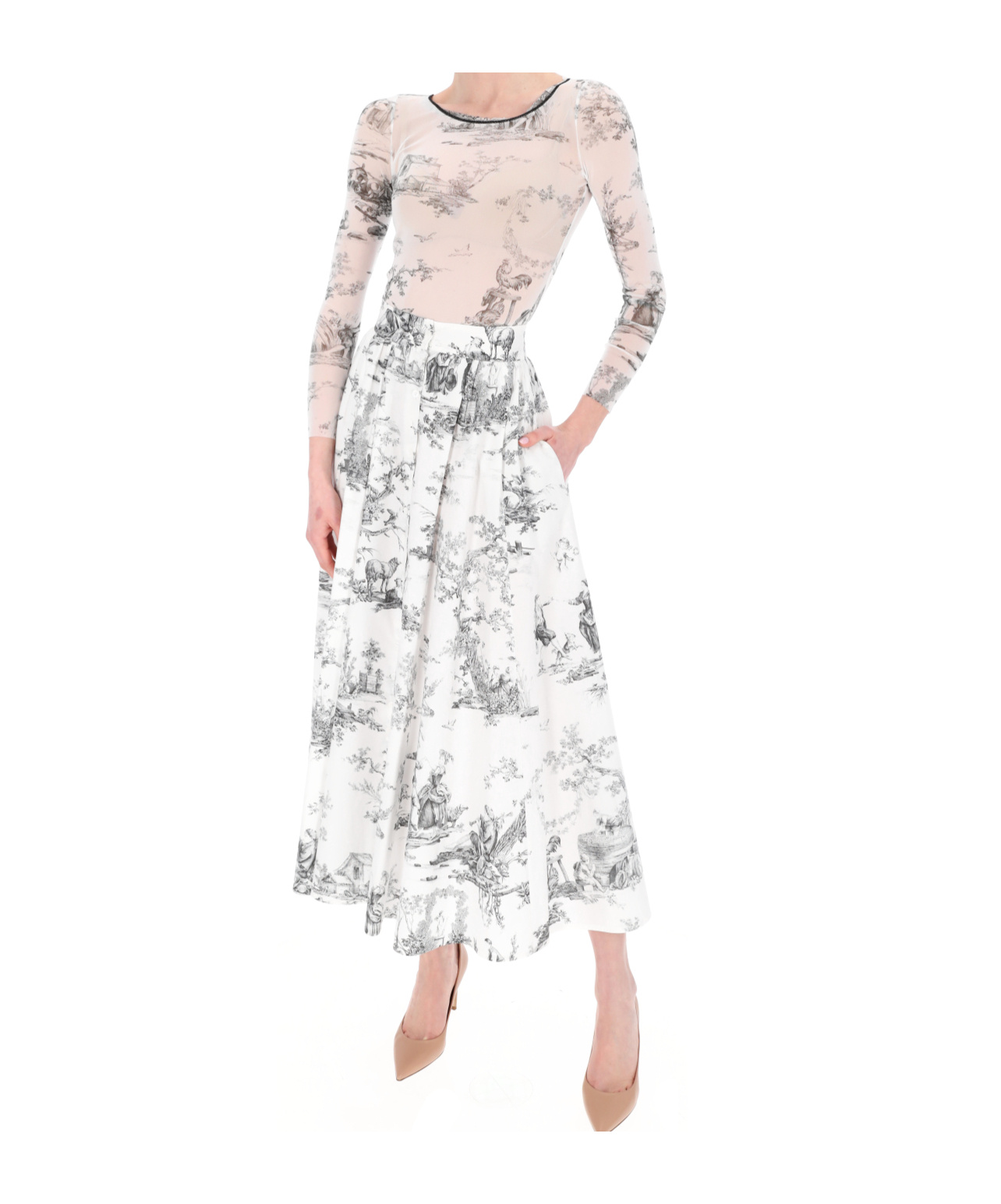Philosophy Di Lorenzo Serafini Toile De Jouy-print Top In Blue