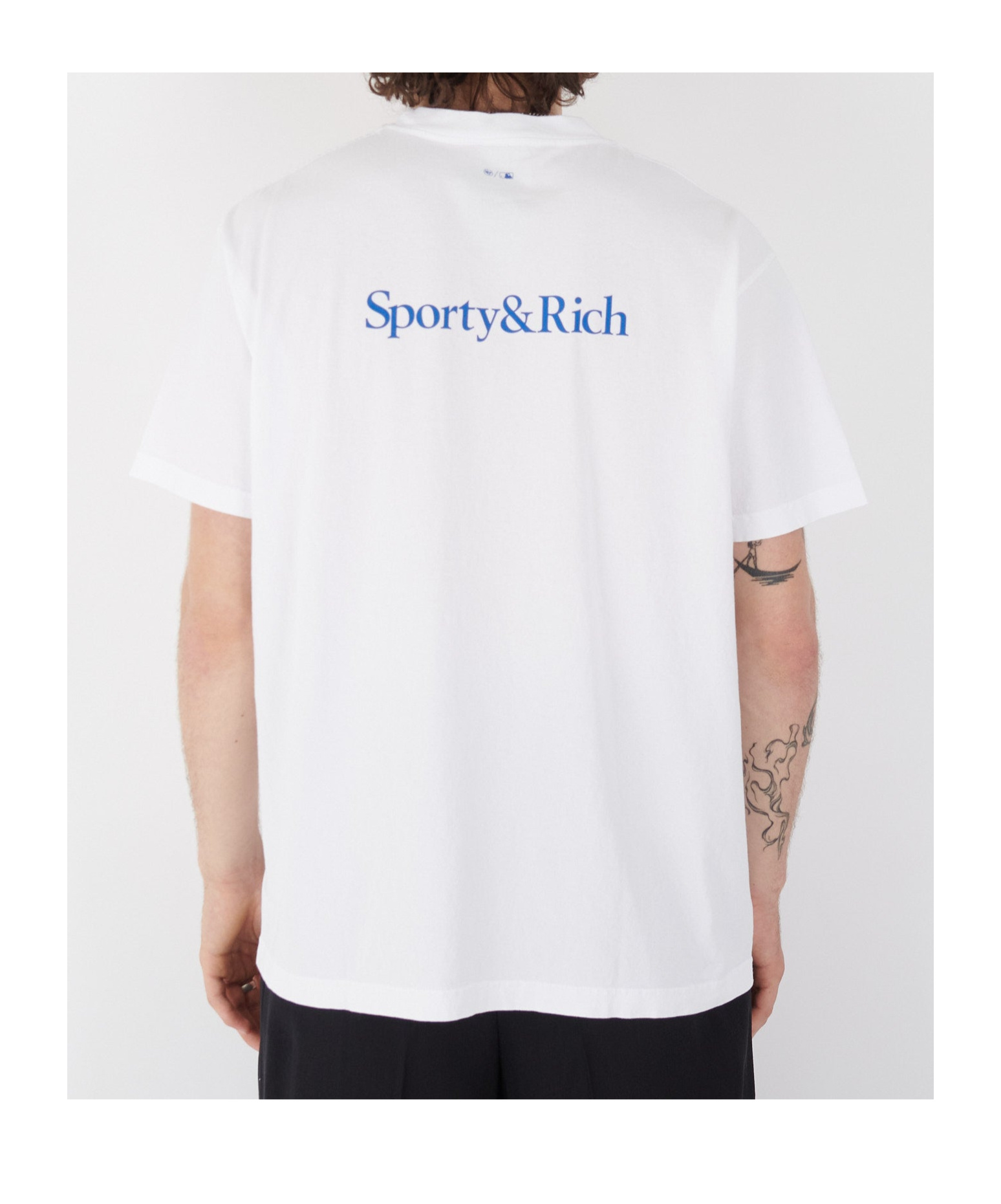 Sporty And Rich Womens White Dodgers Serif Round-neck Cotton-jersey T-shirt In White