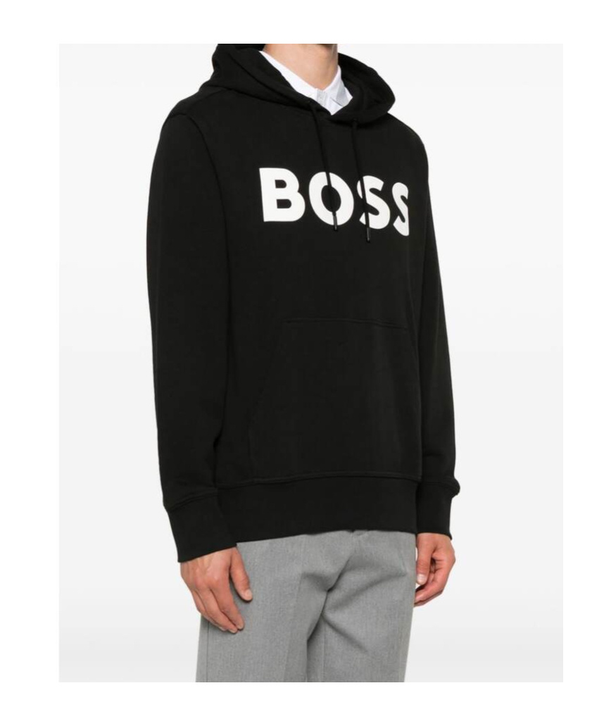 Shop Hugo Boss Logo-print Hoodie In Black
