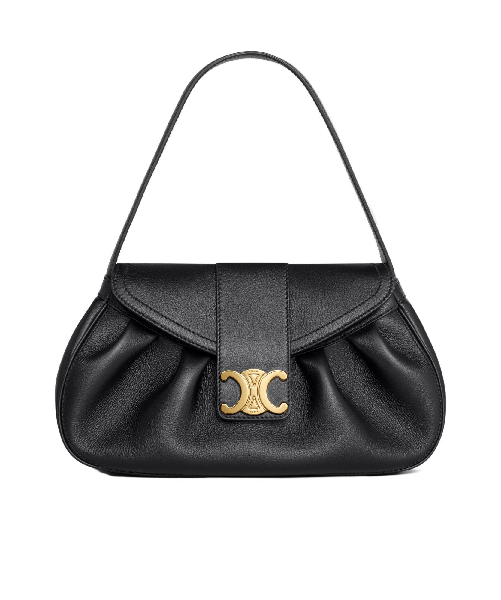 Celine Medium Polly Handbag In Black