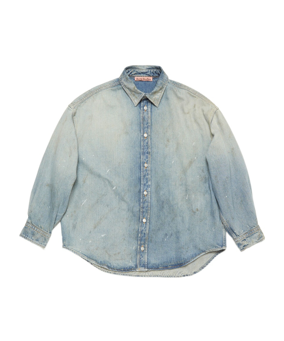 Acne Studios Denim Button-up Shirt In Gray