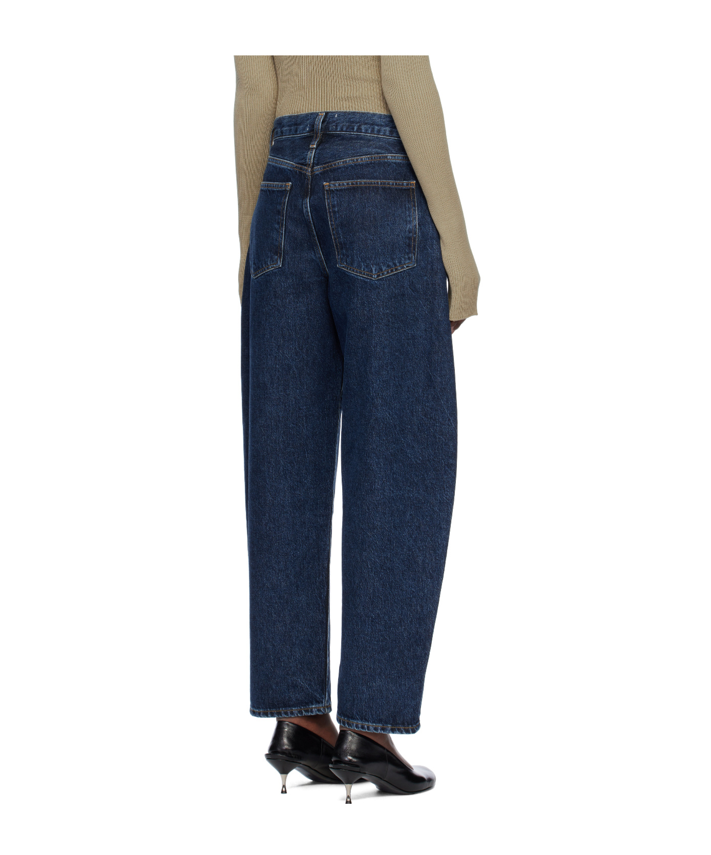 Agolde High Waist Denim Trousers In Blue