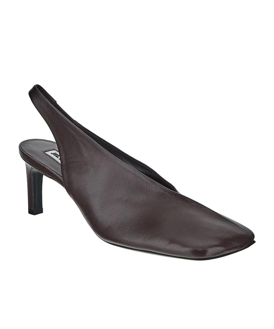 Jil Sander Square-headed High-heeled Sandals In Black