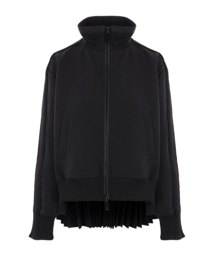 Shop Sacai Pleated Jacket In Black