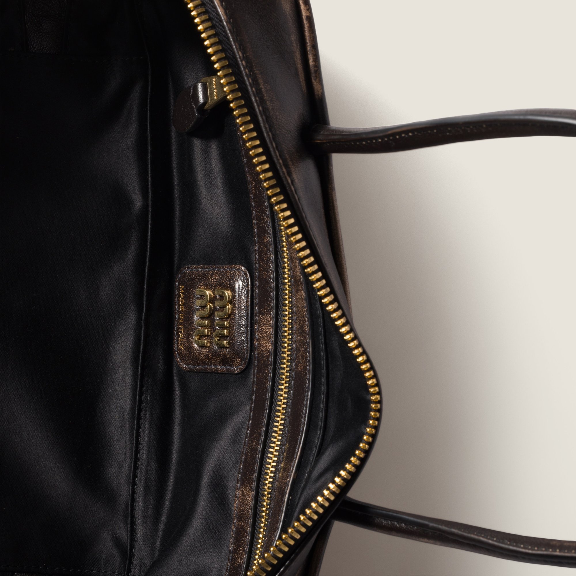 Miu Miu Beau Nappa Leather Bag In Brown