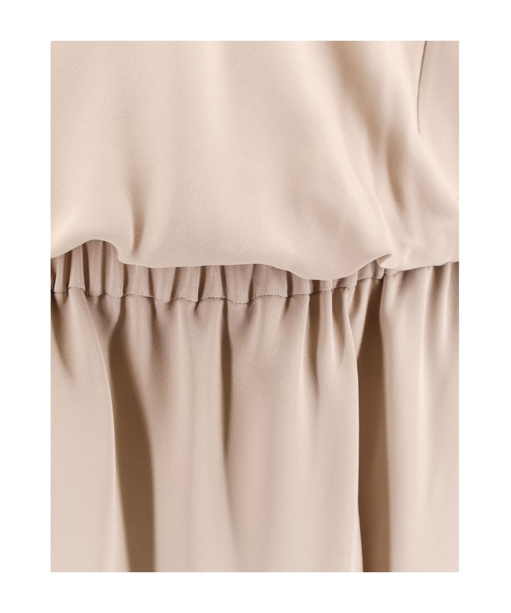 Giorgio Armani Silk Long-sleeved Midi Dress In Nude