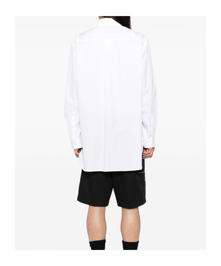 Simone Rocha Carnation Bow-embroidered Cotton-poplin Shirt In White