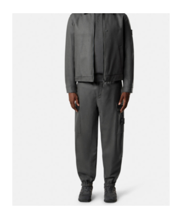 Stone Island Loose-fit Cargo Trousers With Elasticated Zipped Cuffs In Green