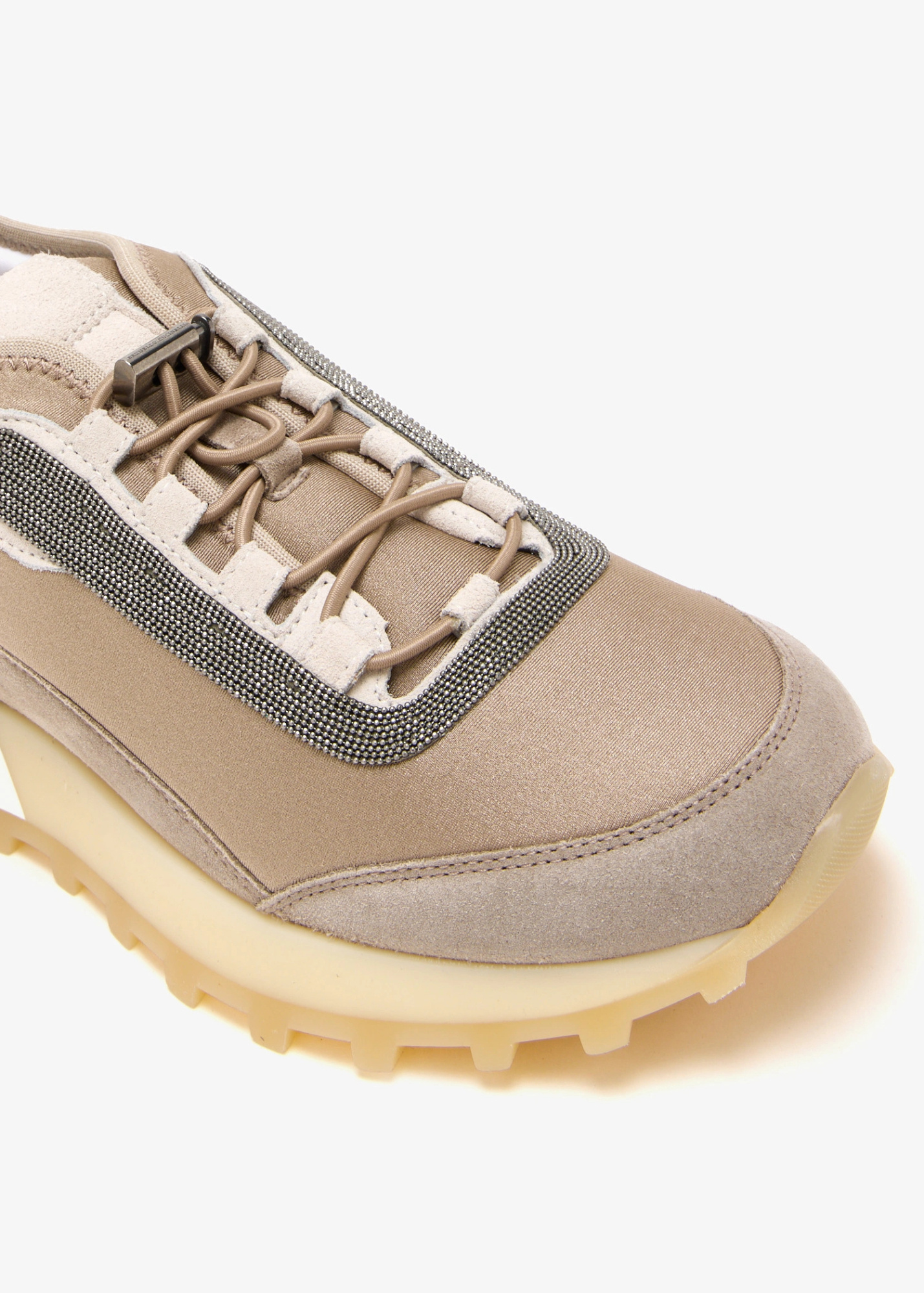 Brunello Cucinelli Chunky Sole Suede Finish Sneakers In Neutral