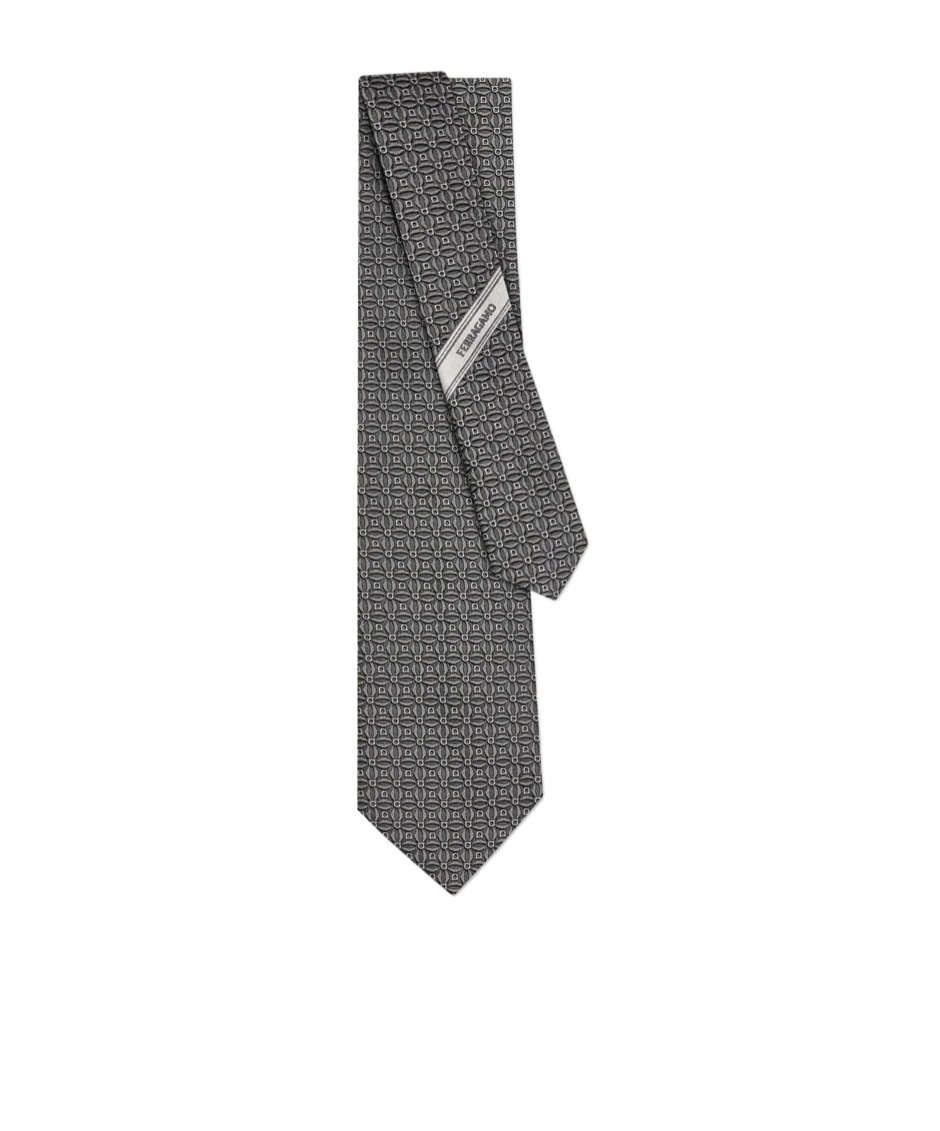 Ferragamo Alassio Silk Tie In Black