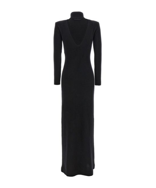 Tom Ford Black Crewneck Maxi Dress In Black