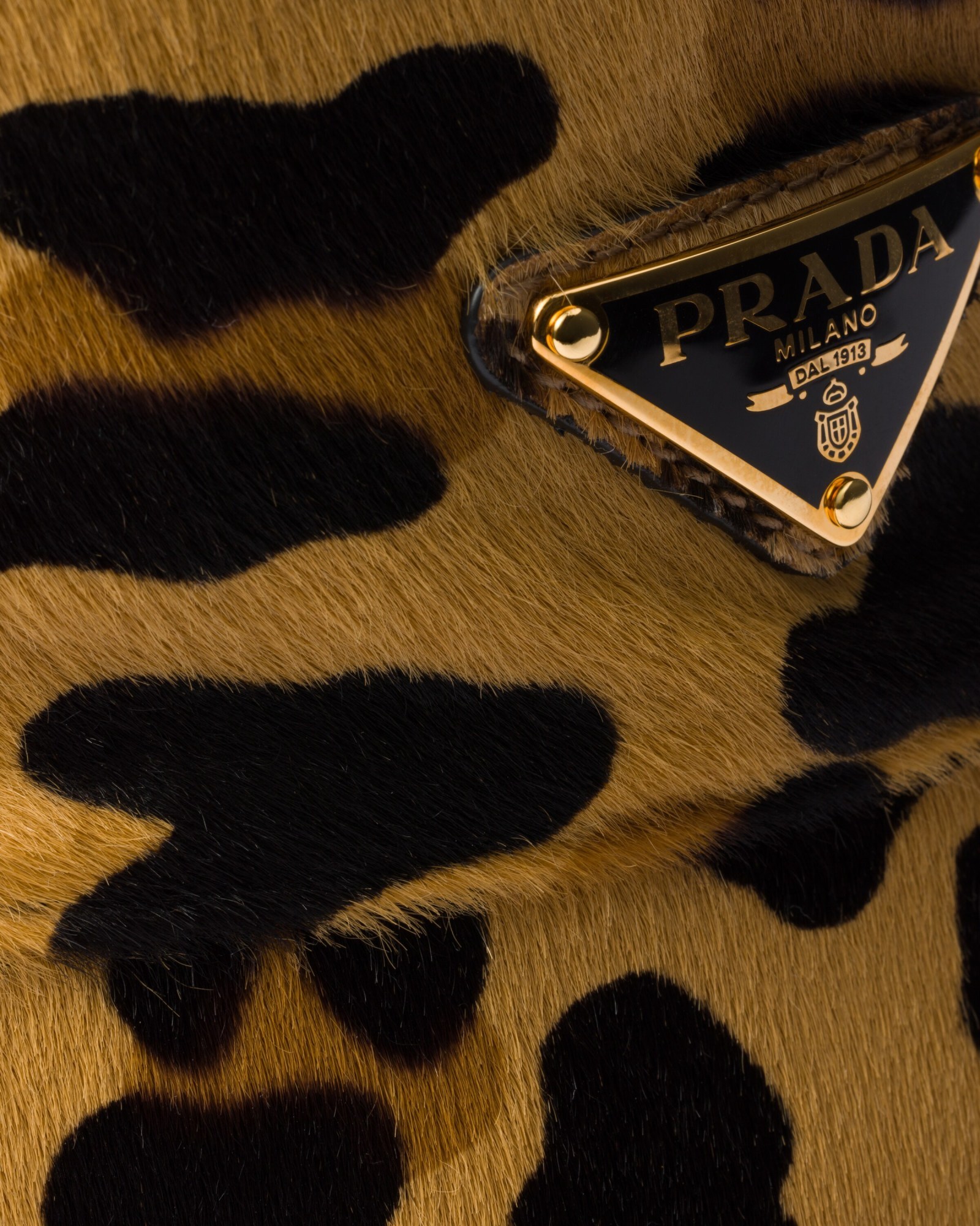Prada Leopard Print Leather Bucket Hat In Brown