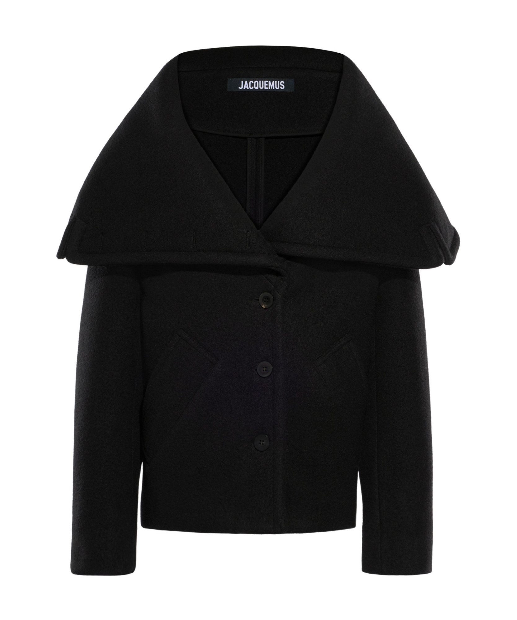 Jacquemus Le Caban Caruso Draped-collar Jacket Women In Black